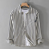 Women’s Blouse – Relaxed Fit – Vertical Stripes – Button-Down