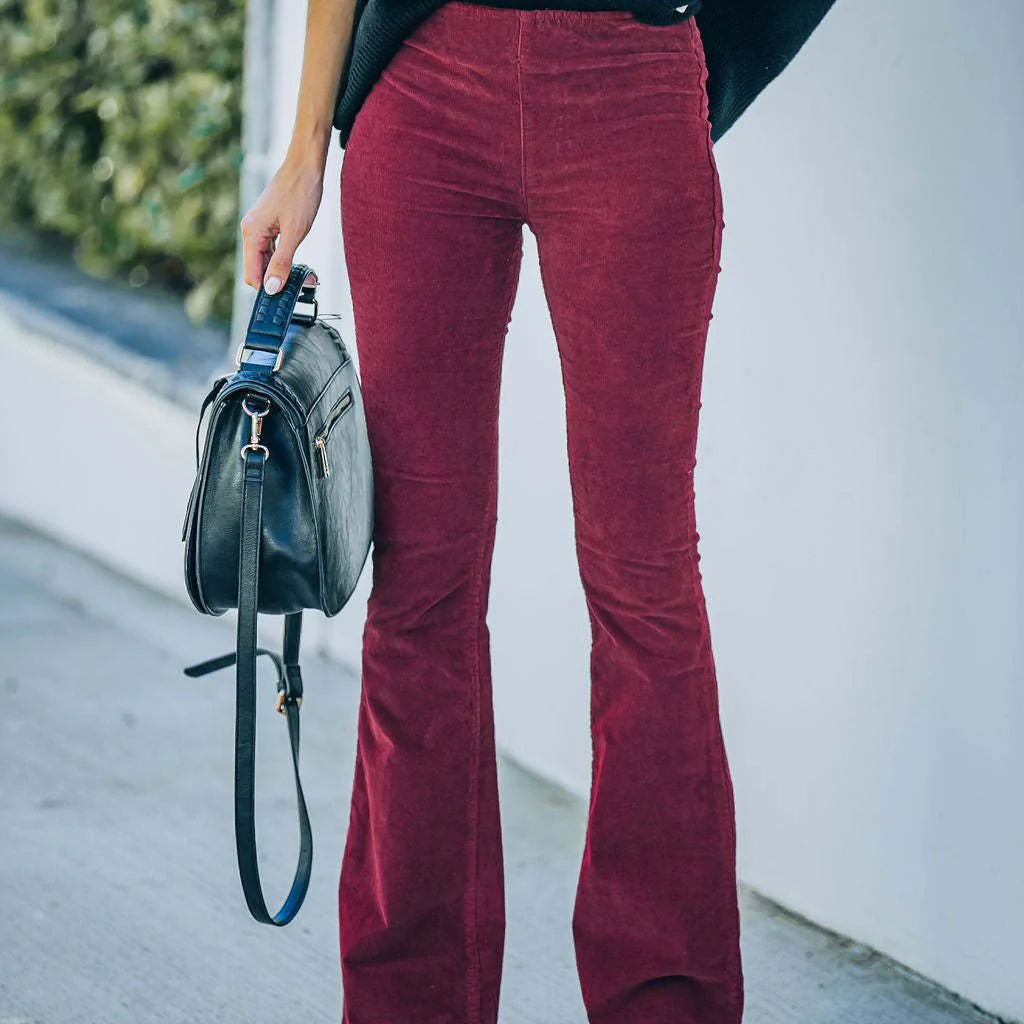 High-Waist Flare Pants for Women - Stretch Fit, All-Season, Chic & Comfortable