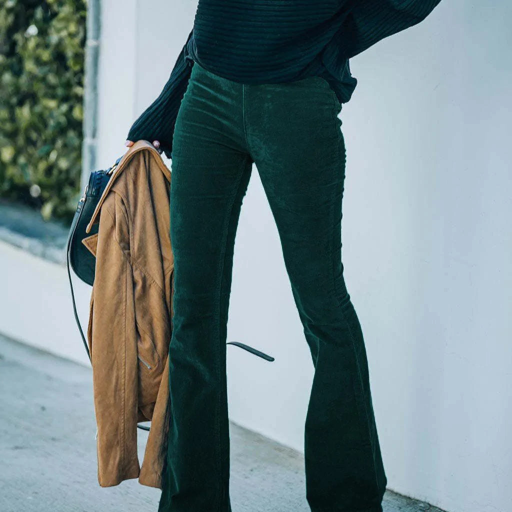 High-Waist Flare Pants for Women - Stretch Fit, All-Season, Chic & Comfortable