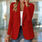 Women's Professional Slim Fit Long Sleeve Blazer with Lapel