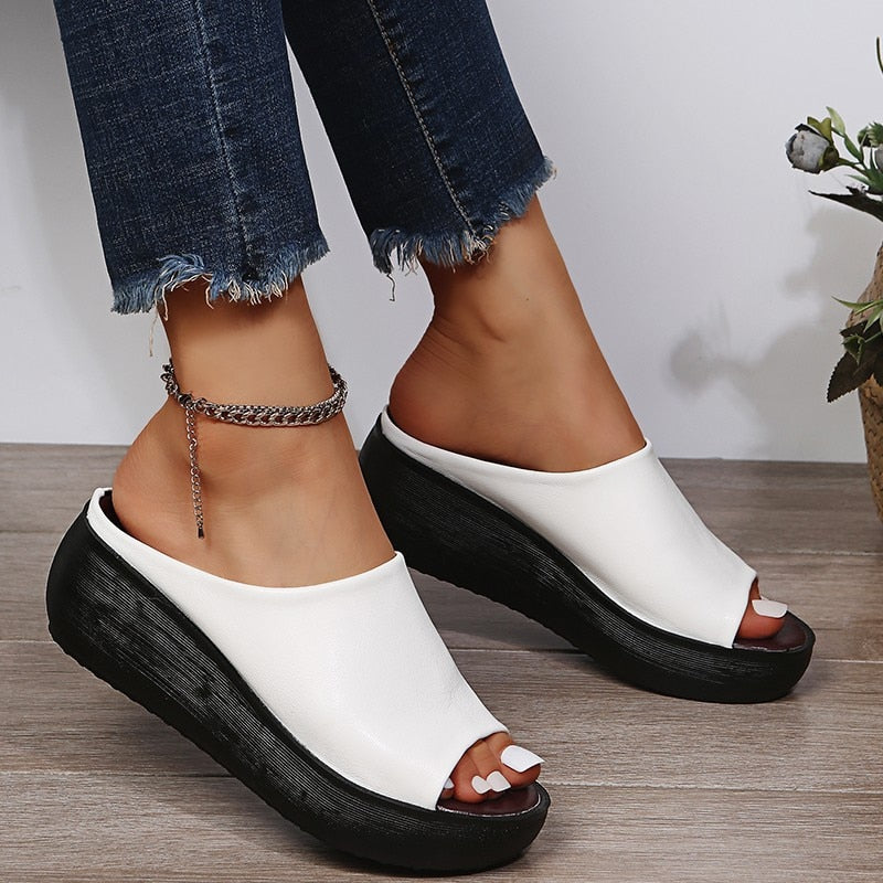 Women’s Slide Sandals – Open Toe – Cushioned Footbed – Minimalist Casual Design