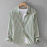 Women’s Blouse – Relaxed Fit – Vertical Stripes – Button-Down