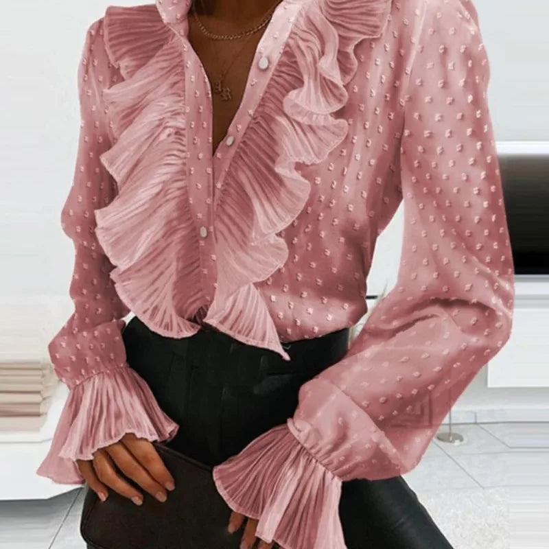 Ruched Long Sleeve Blouse