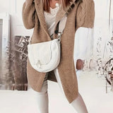 Women's  Loose hooded cardigan met lange mouwen