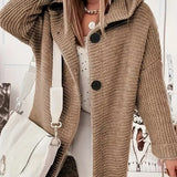 Women's  Loose hooded cardigan met lange mouwen