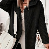 Women's  Loose hooded cardigan met lange mouwen