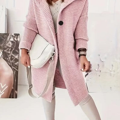 Women's  Loose hooded cardigan met lange mouwen