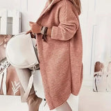 Women's  Loose hooded cardigan met lange mouwen