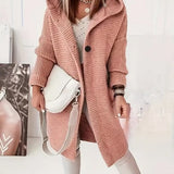 Women's  Loose hooded cardigan met lange mouwen