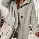 Women's  Loose hooded cardigan met lange mouwen