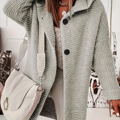 Women's  Loose hooded cardigan met lange mouwen