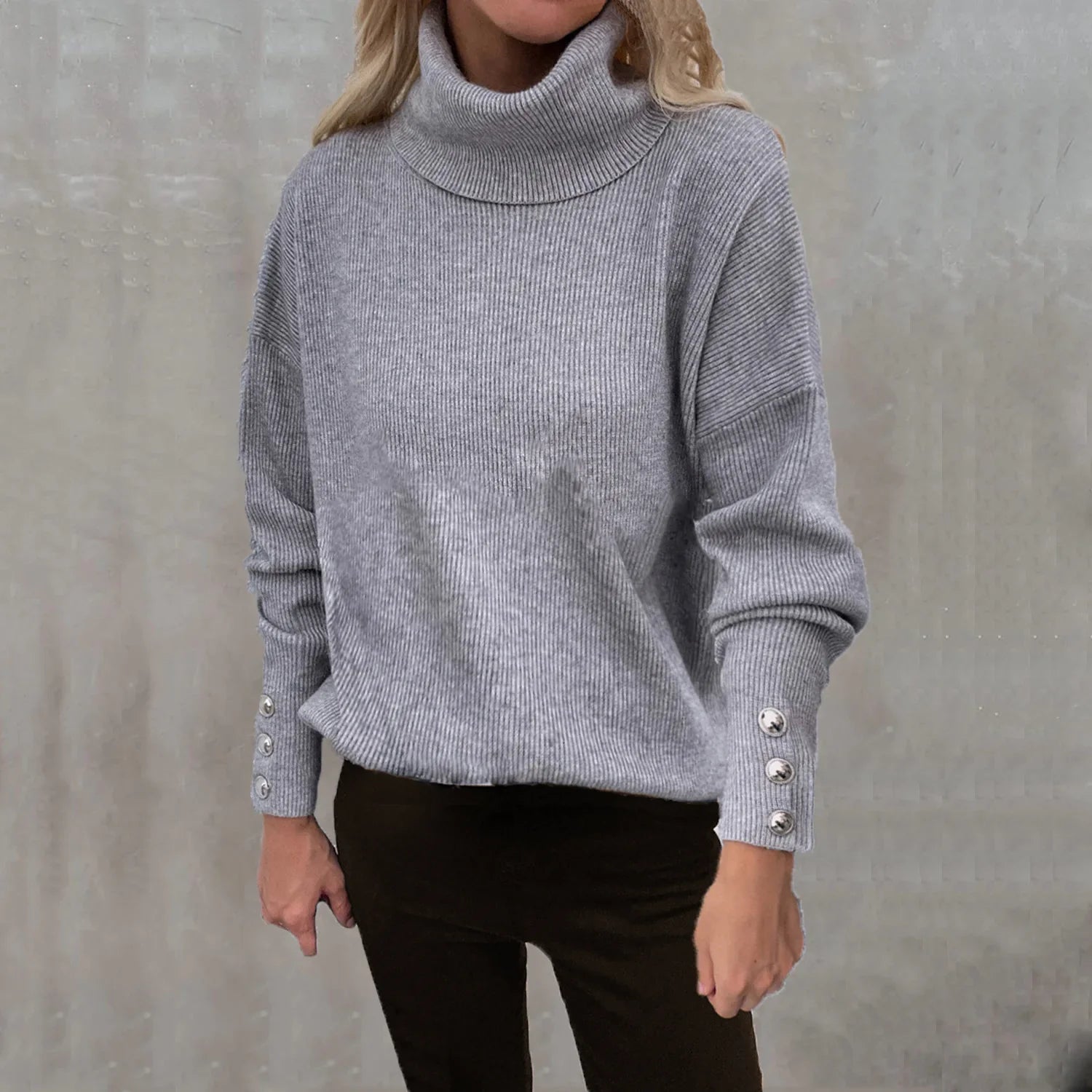 Robyn | Casual Knitted Sweater with High Neck