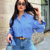 Striped Long-Sleeve Shirt for Women - Stylish Button-Up Blouse