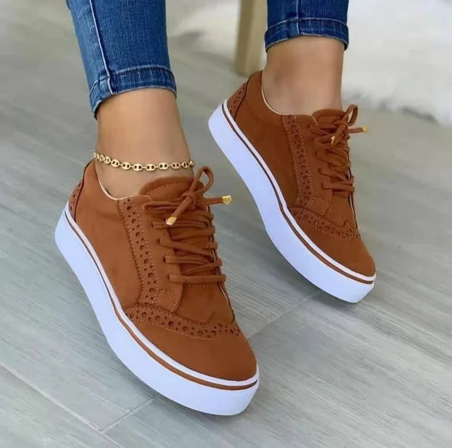 Women's Casual Lace-Up Sneakers – Stylish & Comfortable