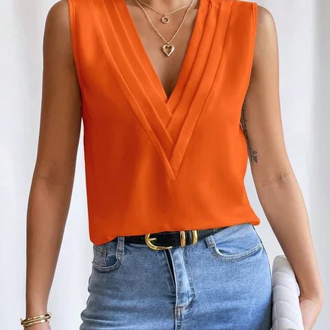 Sleeveless Loose-Fit Blouse for Women - Casual Summer Style