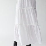 Women's Maxi Skirt - Tiered Flowy Design - Lightweight Cotton Linen - Elastic Waist