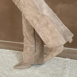 Vera | Stylish Buckle Boots in Suede and Faux Leather