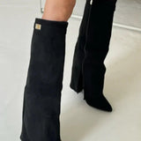 Vera | Stylish Buckle Boots in Suede and Faux Leather