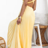 Lyra | Sunlit Pleated Maxi Dress