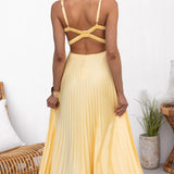 Lyra | Sunlit Pleated Maxi Dress