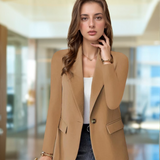 Women's Professional Slim Fit Long Sleeve Blazer with Lapel