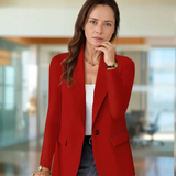 Women's Professional Slim Fit Long Sleeve Blazer with Lapel