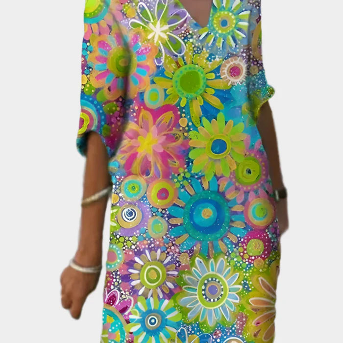 Amelia Rose Grace | Colourful Dress With Floral Pattern