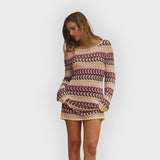 Veronica | Long-Sleeved Structured Knit Dress