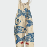 Rowan | Retro Floral Mediterranean Crystal Jumpsuit