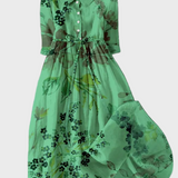 Addison | Viridian Dress With Spectacularly Florals