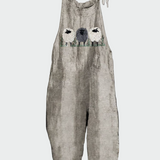 Beauchampington Retro Grey Lambs Embroidered Jumpsuit