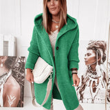 Knitted Hoodie Cardigan with Buttons | Warm Winter Long-Sleeve Sweater Coat