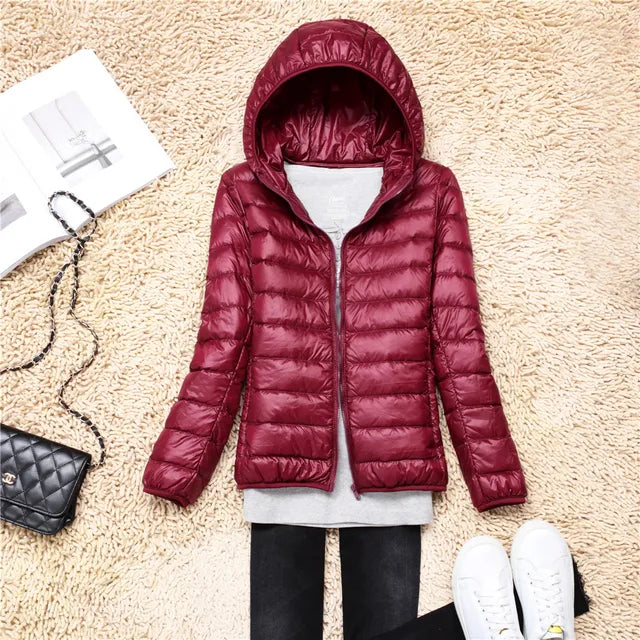 Nia | Quilted Down Coat – Slim Fit