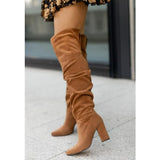 Audrey | Knee-High Heeled Boots Synthetic Leather 3-Inch Heel