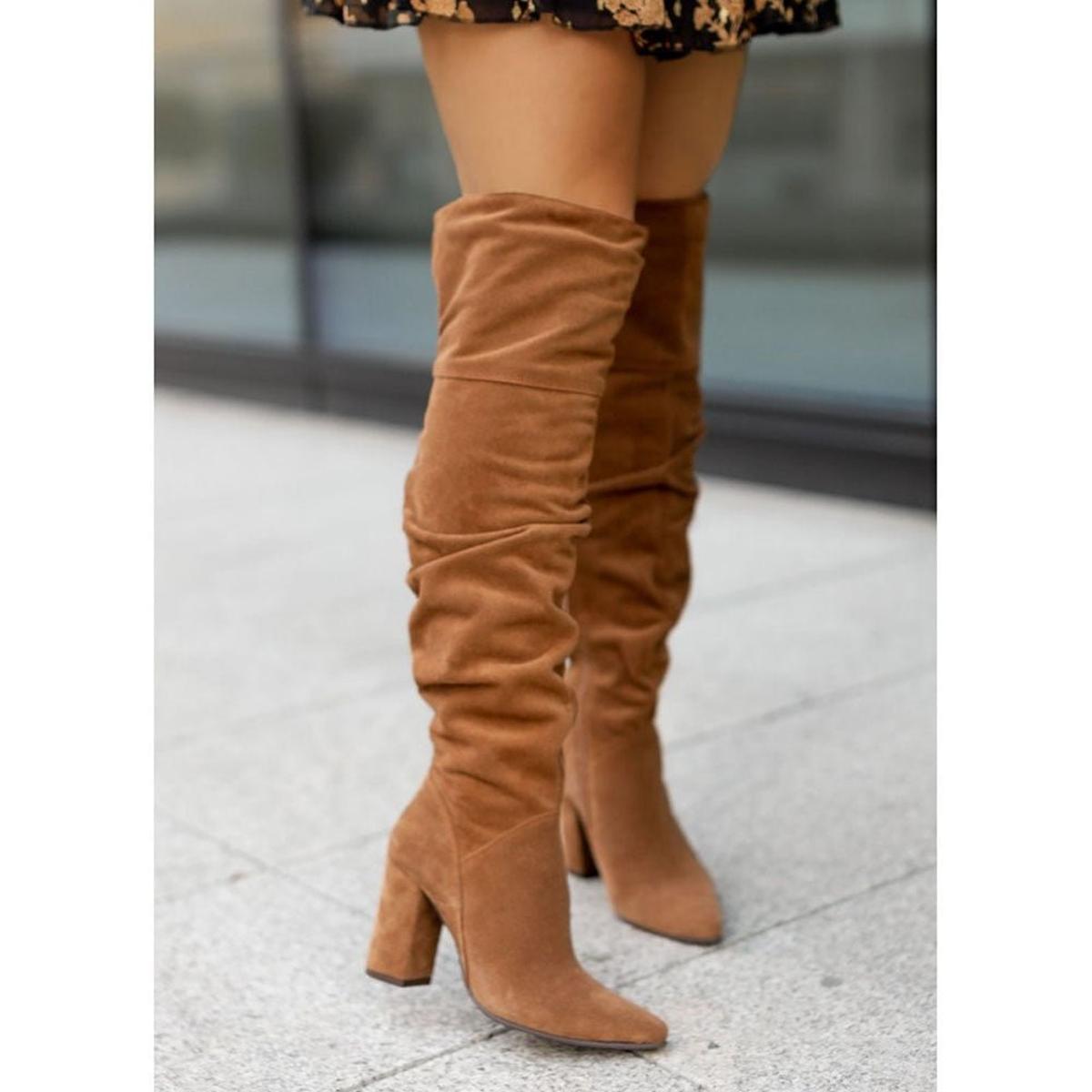 Audrey | Knee-High Heeled Boots Synthetic Leather 3-Inch Heel