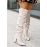 Audrey | Knee-High Heeled Boots Synthetic Leather 3-Inch Heel