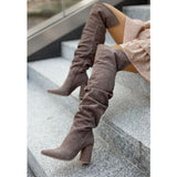 Audrey | Knee-High Heeled Boots Synthetic Leather 3-Inch Heel