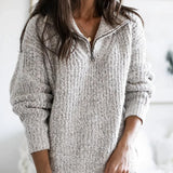 Aria | Knitted Sweater With Zip Collar