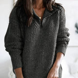Aria | Knitted Sweater With Zip Collar