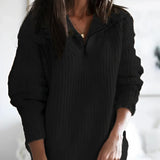 Aria | Knitted Sweater With Zip Collar
