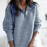 Aria | Knitted Sweater With Zip Collar