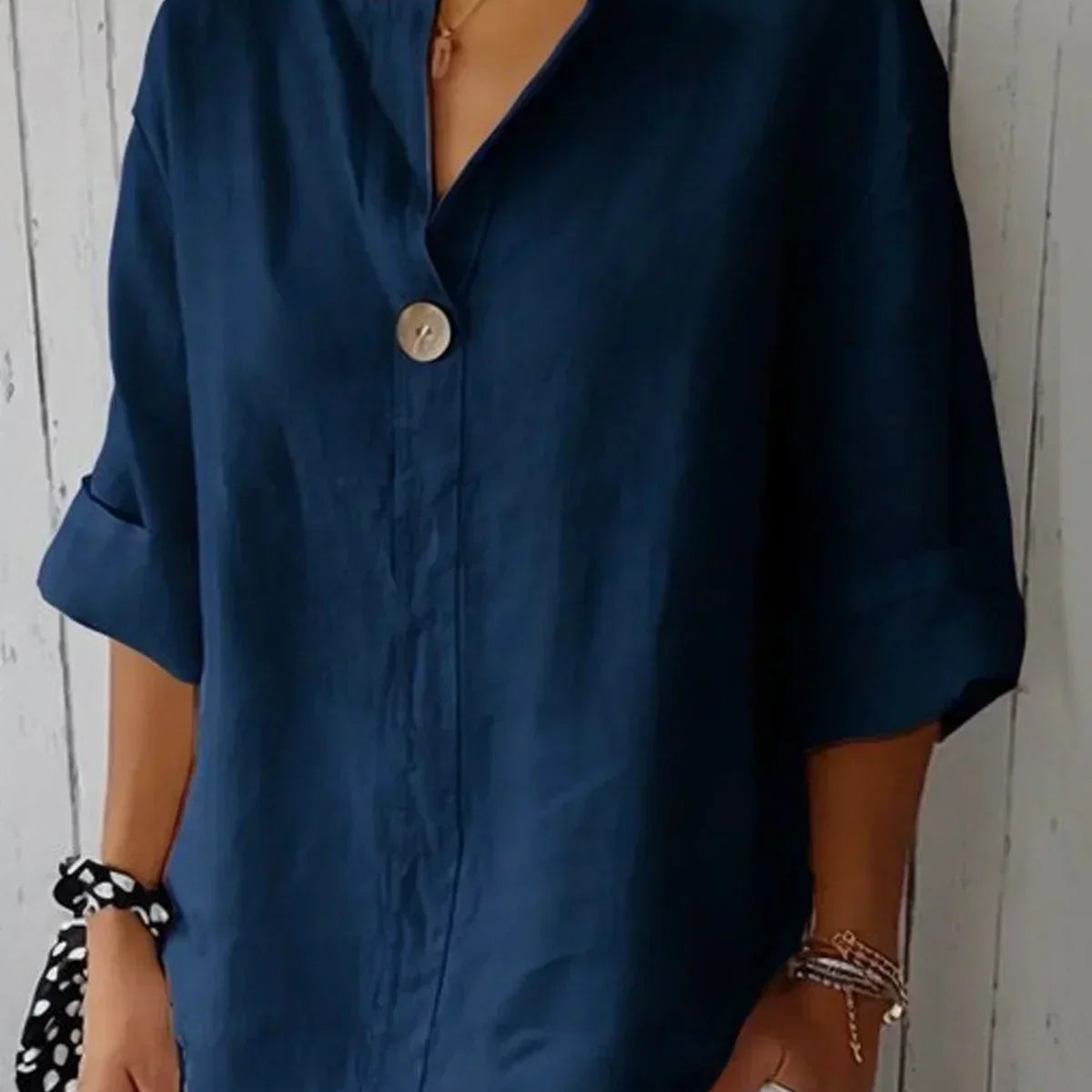 Ilja™ V-Neck Long Sleeve Loose Shirt
