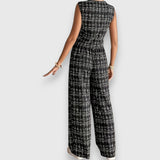 Alexandra | V-Neck Two-Piece Hypercontemporary Check Set