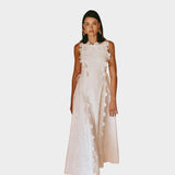 Alex | Embroidered Aristocratic Patterned White Dress