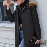 Women's casual quilted hooded windbreaker