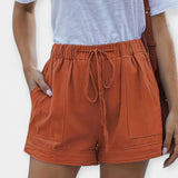 Finley | Magnificently Luxuriant Satin Belted Shorts