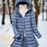 Women’s Long Padded Jacket – Regular Fit – Water-Repellent – Hooded Quilted Coat