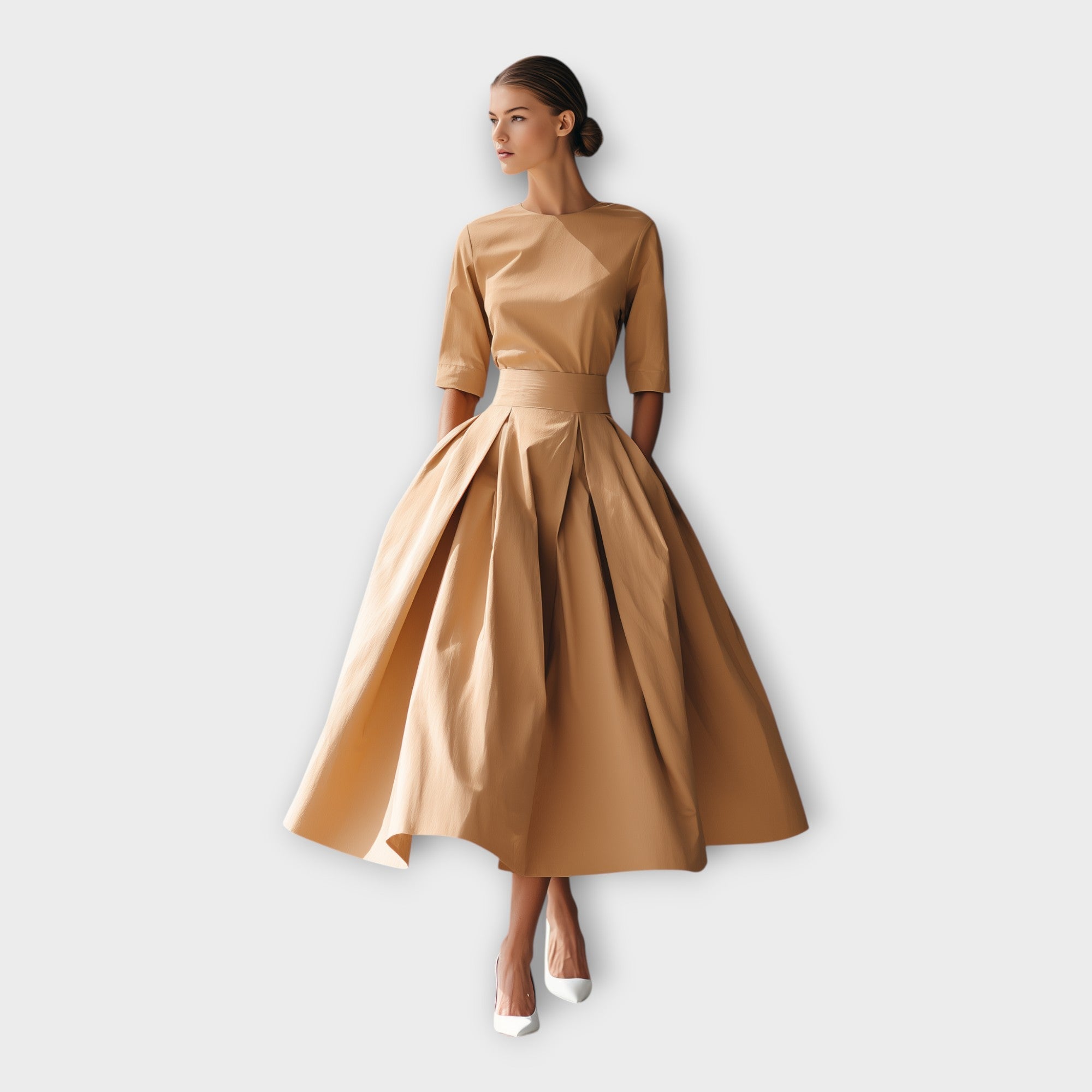Catherine | Refined Minimalist Midi Dress Silhouette
