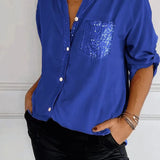 Sequin Pocket Glitter Blouse | Stylish Partywear for Women