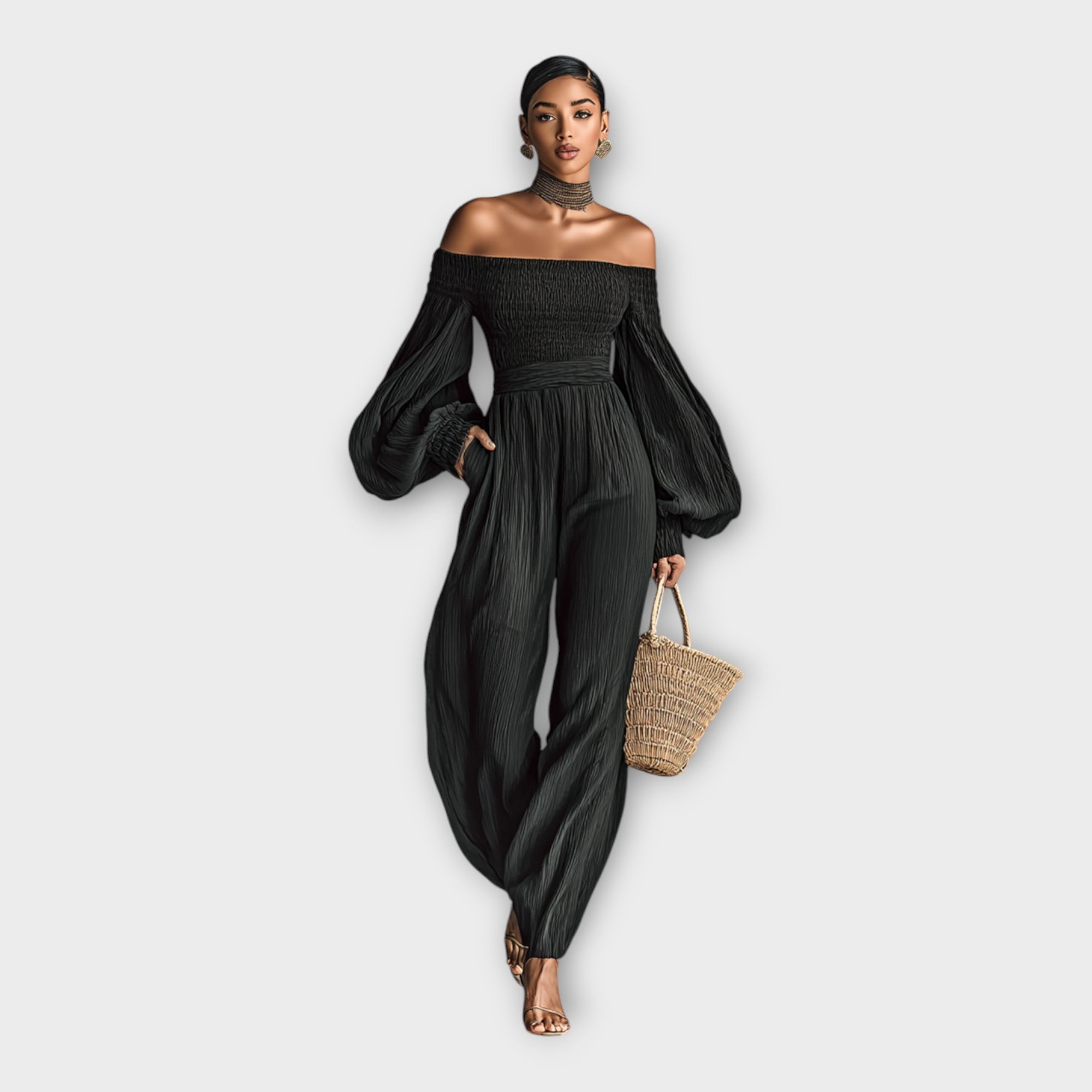 Charlotte | Jumpsuit With Airy Luxurious FinishingTouches